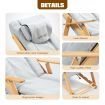 Homasa Wooden Massage Chair Adjustable Recliner Chair Chaise Lounge Chair Gray