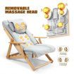 Homasa Wooden Massage Chair Adjustable Recliner Chair Chaise Lounge Chair Gray
