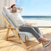 Homasa Wooden Massage Chair Adjustable Recliner Chair Chaise Lounge Chair Gray
