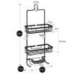 Aluminum Hanging Shower Caddy 3-Shelf Bathroom Organiser Storage Shelves Black