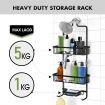 Aluminum Hanging Shower Caddy 3-Shelf Bathroom Organiser Storage Shelves Black