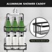 Aluminum Hanging Shower Caddy 3-Shelf Bathroom Organiser Storage Shelves Black