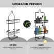 Aluminum Hanging Shower Caddy 3-Shelf Bathroom Organiser Storage Shelves Black