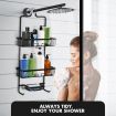 Aluminum Hanging Shower Caddy 3-Shelf Bathroom Organiser Storage Shelves Black
