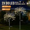 2x Solar Firework String Lights Garden Feature LED Light Sensor Night Lamp Warm White