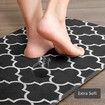 2 PCS Flannel Kitchen Mat Cushioned Anti-Fatigue Kitchen Rug, Waterproof Non-Slip col black