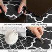 2 PCS Flannel Kitchen Mat Cushioned Anti-Fatigue Kitchen Rug, Waterproof Non-Slip col black