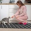 2 PCS Flannel Kitchen Mat Cushioned Anti-Fatigue Kitchen Rug, Waterproof Non-Slip col black