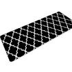 2 PCS Flannel Kitchen Mat Cushioned Anti-Fatigue Kitchen Rug, Waterproof Non-Slip col black