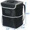 Waterproof Car Trash Can with Lid and Storage Pockets, Black