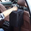 Waterproof Car Trash Can with Lid and Storage Pockets, Black