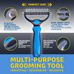 Pet Grooming Tool - 2 Sided Undercoat Rake for Cats & Dogs - Safe Dematting Comb for Easy Mats & Tangles Removing