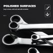 10pcs Wrench Spanner Set Metric Ratchet 72 Tooth Gear Double Ring Cr-V Steel Hand Ratcheting Tool Kit