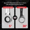 10pcs Wrench Spanner Set Metric Ratchet 72 Tooth Gear Double Ring Cr-V Steel Hand Ratcheting Tool Kit