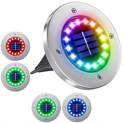 4 packs Solar Lights Outdoor with 16 LEDs Garden Yard Lawn Walkway Driveway (Multi-Color)