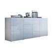 Sideboard Buffet Cabinet Table 4 Doors 1 Drawer High Gloss Front Storage Cupboard White