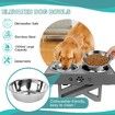 Elevated Dog Bowls Adjustable Raised Dog Bowl with 2 Stainless Steel 1.5L Dog Food Bowls