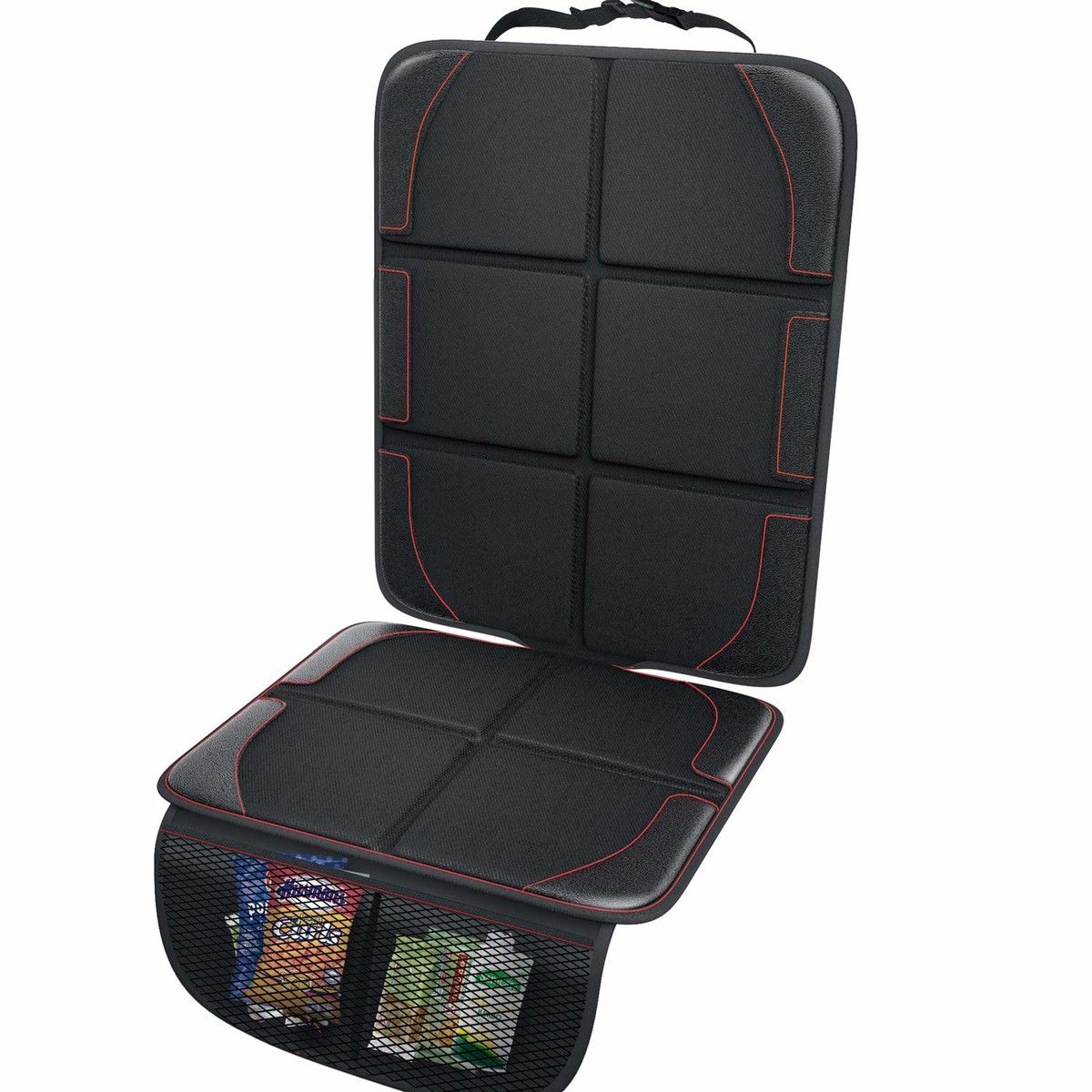 EPE Cushion Car Seat Protector Mat , Large Waterproof 600D Fabric Child Baby Pet Seat Protector with Storage Pockets for SUV, Sedan, Truck, Leather and Fabric Car Seat