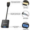 HDMI to VGA, Gold-Plated HDMI to VGA Adapter (Male to Female) for Computer, Desktop, Laptop, PC, Monitor, Projector, HDTV, Chromebook, Raspberry Pi, Roku, Xbox and More - Black