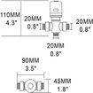 3-Way Valve Brass Thermostatic Shower Mixer 1/2 "Male Thermostatic Mixer Valve, CTM504