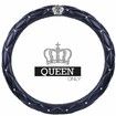 Car Steering Wheel Cover with Honorable Crown Luxurious Bling Diamond Leather Universal fit 15"/38cm