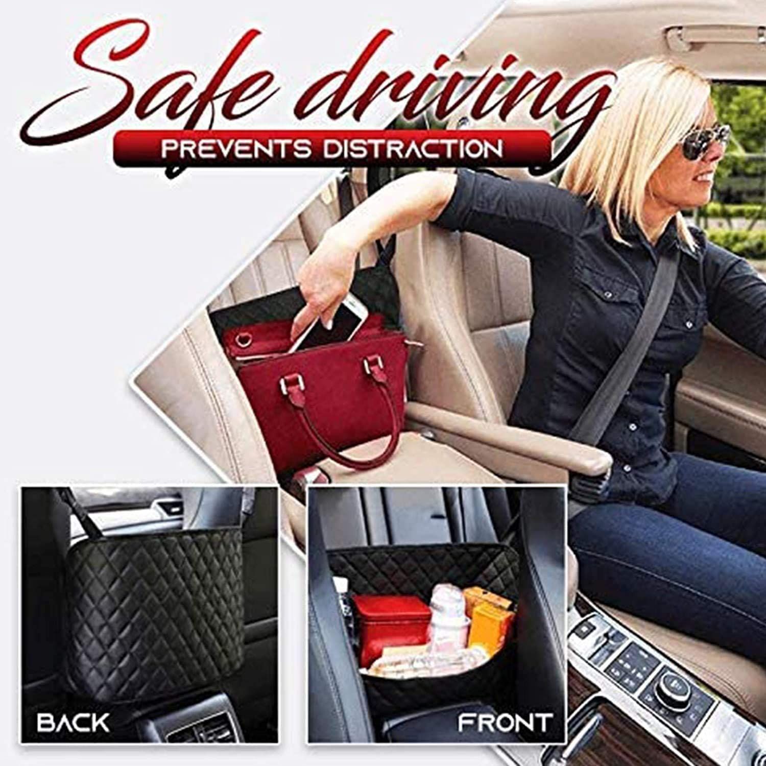 Car Seat Storage and Handbag Holding Net Car Net Pocket Handbag Holder