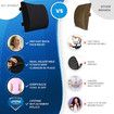 Comfort Lumbar Support Pillow for Office Chair - Pure Memory Foam Back Cushion for Car (Black)