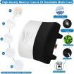 Comfort Lumbar Support Pillow for Office Chair - Pure Memory Foam Back Cushion for Car (Black)