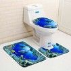 3Pcs 3D sea world Print Bathroom Rug Set Funny Door Floor Mat 50x80