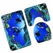 3Pcs 3D sea world Print Bathroom Rug Set Funny Door Floor Mat 50x80
