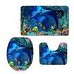 3Pcs 3D sea world Print Bathroom Rug Set Funny Door Floor Mat 50x80