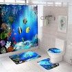 3Pcs 3D sea world Print Bathroom Rug Set Funny Door Floor Mat 50x80