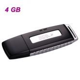 G3 Rechargeable USB Flash Drive / Voice Recorder - Black (4GB)