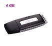 G3 Rechargeable USB Flash Drive / Voice Recorder - Black (4GB)