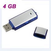 V01 Mini U Disk Digital Voice Recorder Key Chain - Blue (4GB)