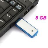 V01 Mini U Disk Digital Voice Recorder Key Chain - Blue (8GB)