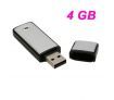 V01 Mini U Disk Digital Voice Recorder Key Chain - Black (4GB)
