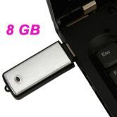 V01 Mini U Disk Digital Voice Recorder Key Chain - Black (8GB)