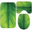3Pcs 3D leaf Print Bathroom Rug Set Funny Door Floor Mat 40x60