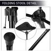 Portable Seat Folding Stool Adults Adjustable 5 Gear Suitable for People of Different Heights, Stick Seat Lightweight Portable Stool, Easy to Carry, Anytime, Anywhere! (Black)