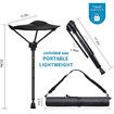 Portable Seat Folding Stool Adults Adjustable 5 Gear Suitable for People of Different Heights, Stick Seat Lightweight Portable Stool, Easy to Carry, Anytime, Anywhere! (Black)