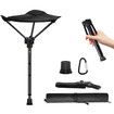 Portable Seat Folding Stool Adults Adjustable 5 Gear Suitable for People of Different Heights, Stick Seat Lightweight Portable Stool, Easy to Carry, Anytime, Anywhere! (Black)