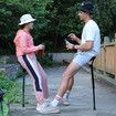 Portable Seat Folding Stool Adults Adjustable 5 Gear Suitable for People of Different Heights, Stick Seat Lightweight Portable Stool, Easy to Carry, Anytime, Anywhere! (Black)