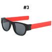 Fancy Slap Wristband Men Polarized Sunglasses Women's Foldable Wrist Roll Bracelet 2021 Trend Foldablen Square Sunglasses 4pcs