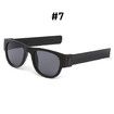 Fancy Slap Wristband Men Polarized Sunglasses Women's Foldable Wrist Roll Bracelet 2021 Trend Foldablen Square Sunglasses 4pcs