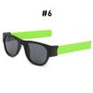 Fancy Slap Wristband Men Polarized Sunglasses Women's Foldable Wrist Roll Bracelet 2021 Trend Foldablen Square Sunglasses 4pcs