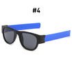 Fancy Slap Wristband Men Polarized Sunglasses Women's Foldable Wrist Roll Bracelet 2021 Trend Foldablen Square Sunglasses 4pcs
