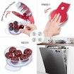 Multi Cherry Stoner, Safe Olive Stone Cherry Pitter Core Seed Remover Tool, Stainless Steel Easy Clean Up One-Handed Manipulation - 6 Cherries Grips Red