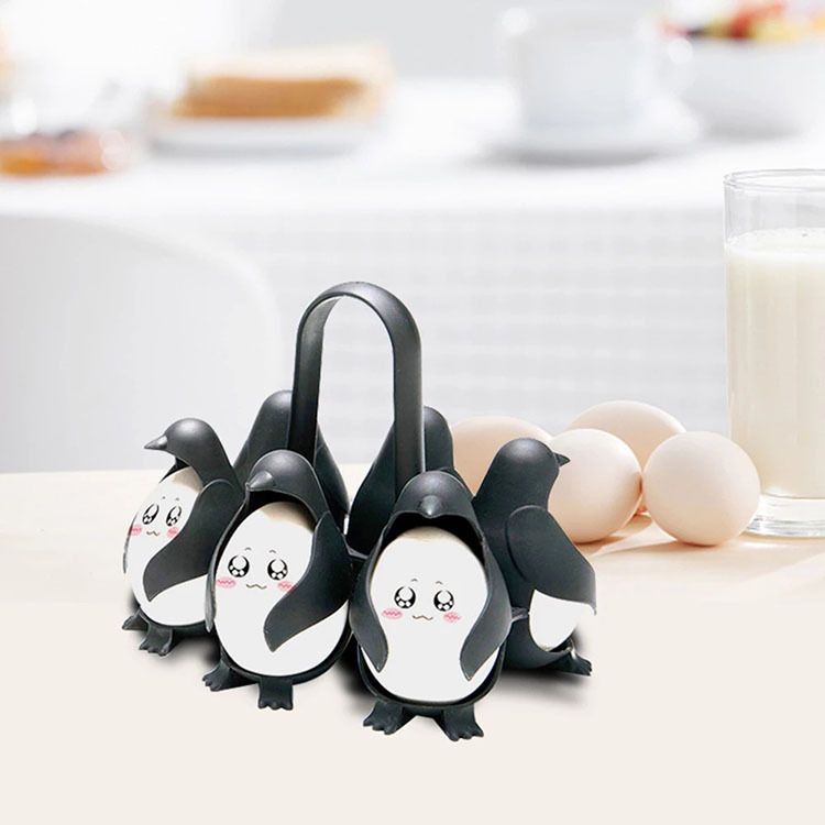 Egg Holder Penguin-Shaped Holds Six Eggs For Boiling And Fridge