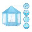 Kids Princess Castle Play Tent Hexagon Play House Indoor Outdoor with Star Lights - Blue